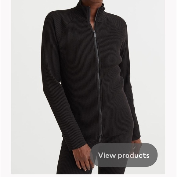 H & M Ribbed Full Zip Double Zipper Fitted Top.  Women’s Size Medium.  NWT - Picture 6 of 6